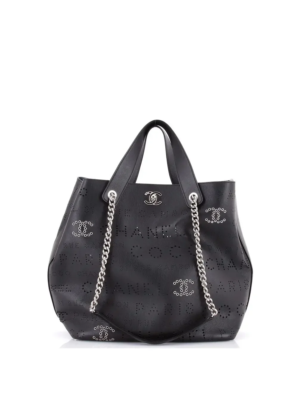Chanel Logo Eyelets Shopping Tote #343757C38B